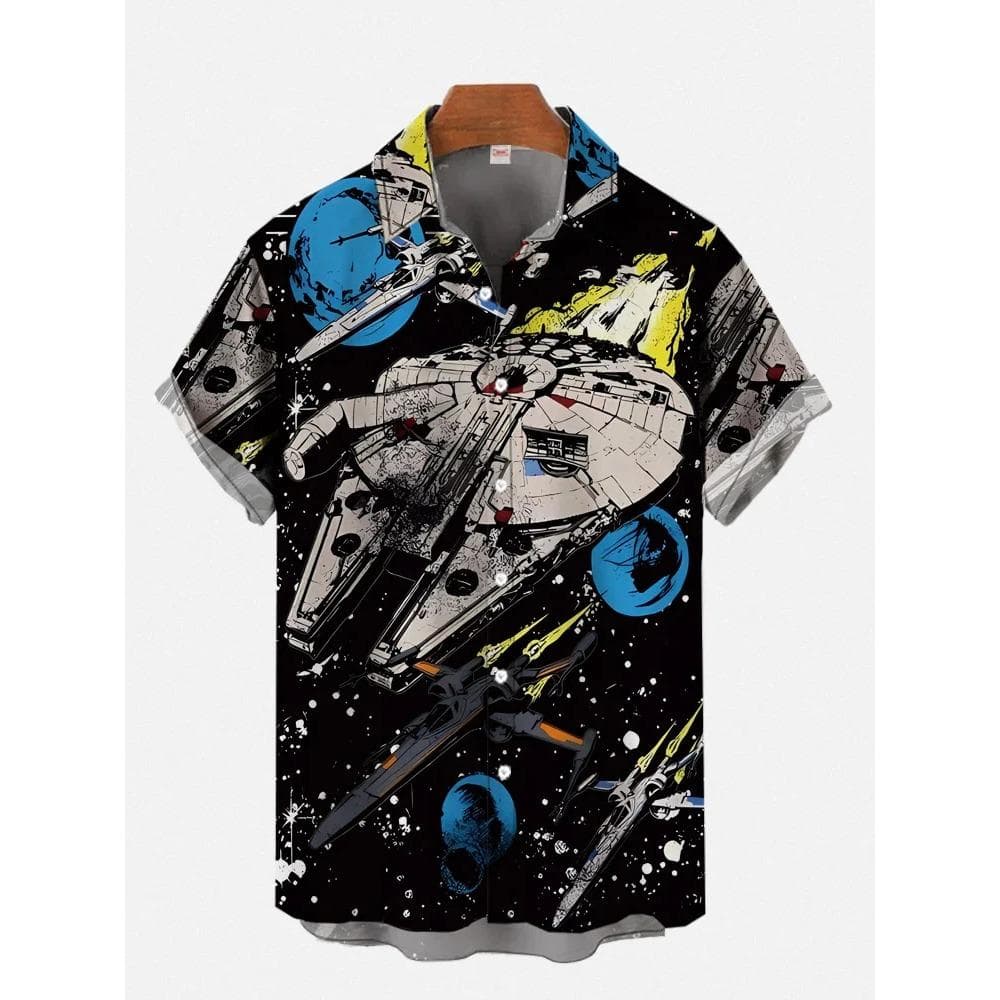 Hawaii Shirts Man New Stars-wars Shirts Men Women Clothes Tee Tops Boys Girls Tees Walker Printing Short Sleeve Shirt XL