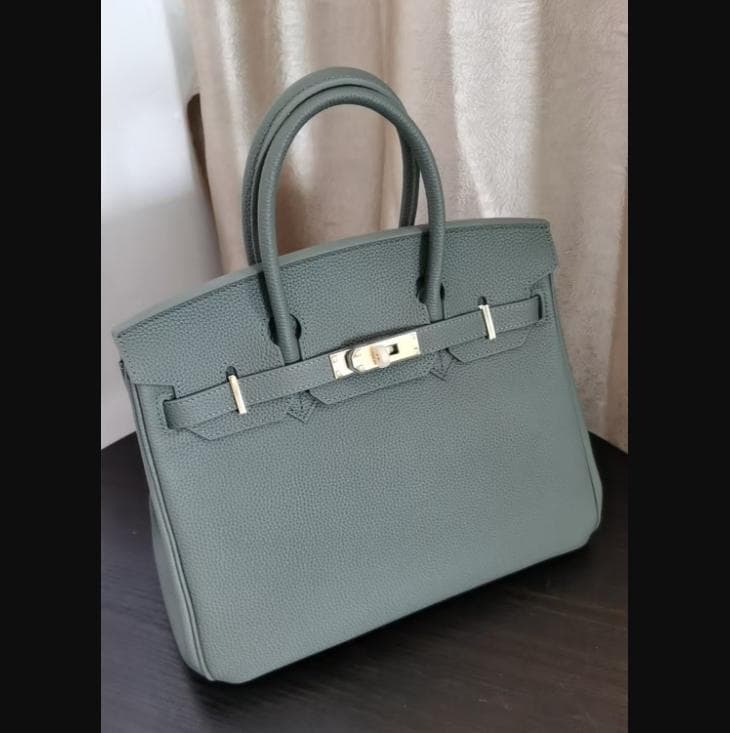 Head Layer Cowhide Platinum Bag Genuine Leather Women's Bag Large Capacity Handbag Women's High-end Sense Commuting Shoulder Cross Shoulder Bag 25CM