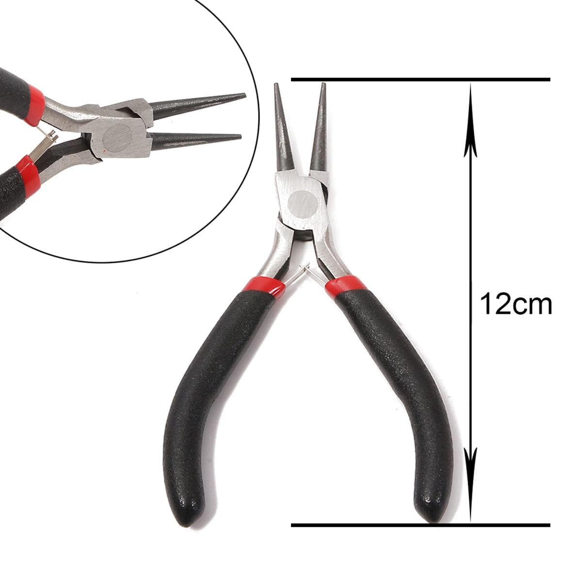 1 Piece Stainless Steel Needle Nose Pliers Jewelry Making Hand Tool DIY Design Equipment black/red