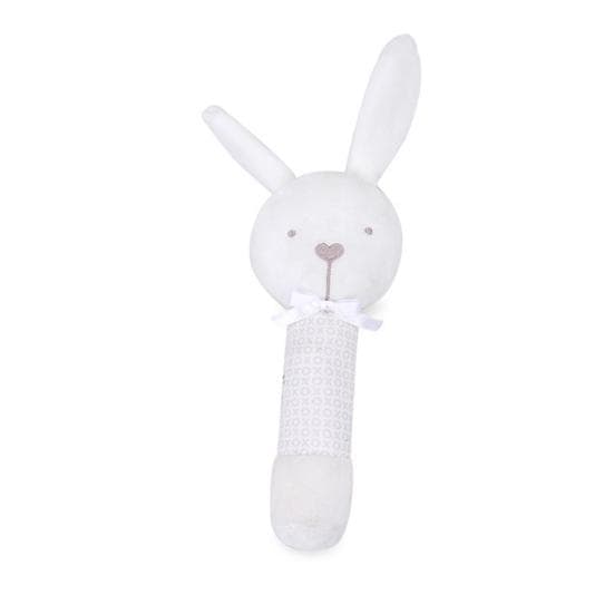 Soothing Cozy Grip Lovely Rabbit Elephant Baby Bed Bell Rattle Cartoon Soothe Toys Plush Toy Rabbit