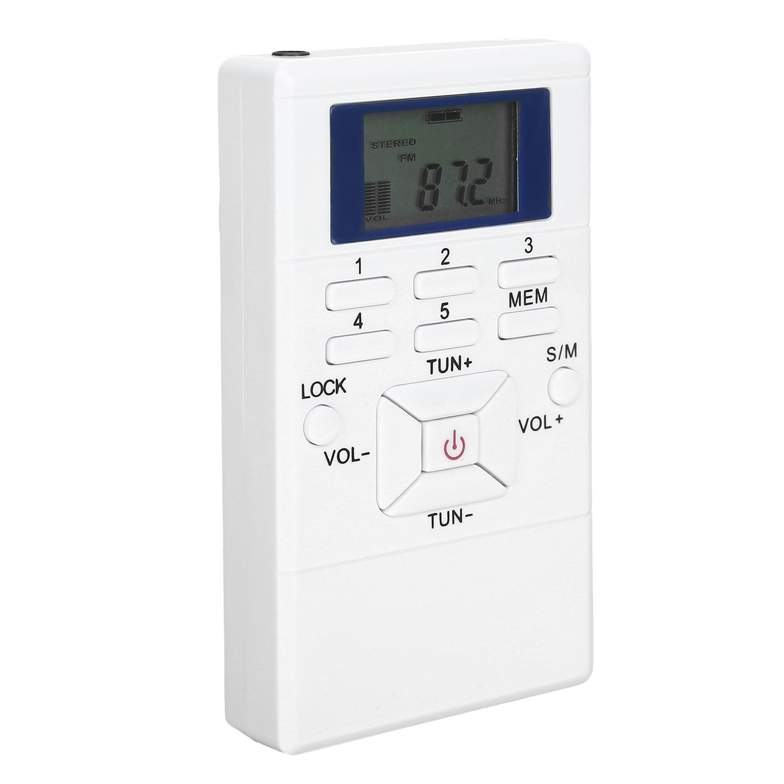 QQT102 Professional Radio Mini Portable FM Stereo Receiver with LCD Display EarphoneWhite white