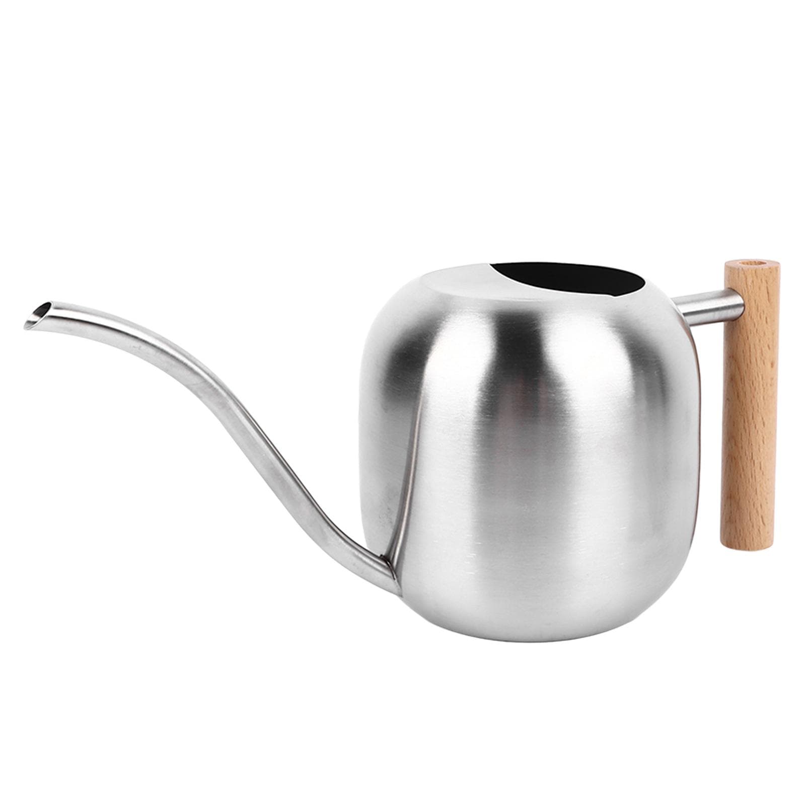 Watering Can 1200ML Stainless Steel Long Spout Anti Slip Wooden Handle Flower Watering Pot for