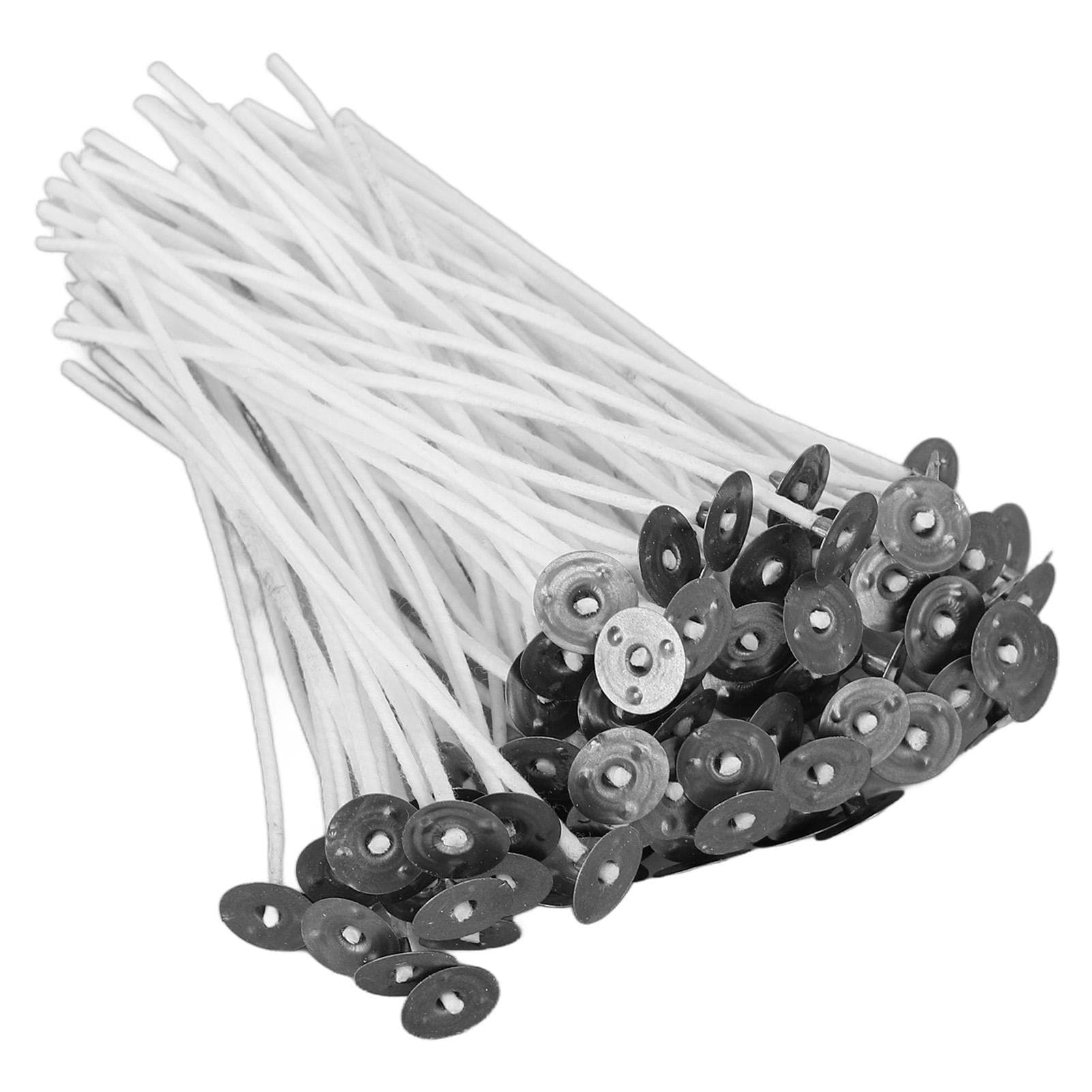 100 Pieces 12x1.3cm Pre Waxed Candle Wicks Low Smoke Cotton White for Candle Making DIY