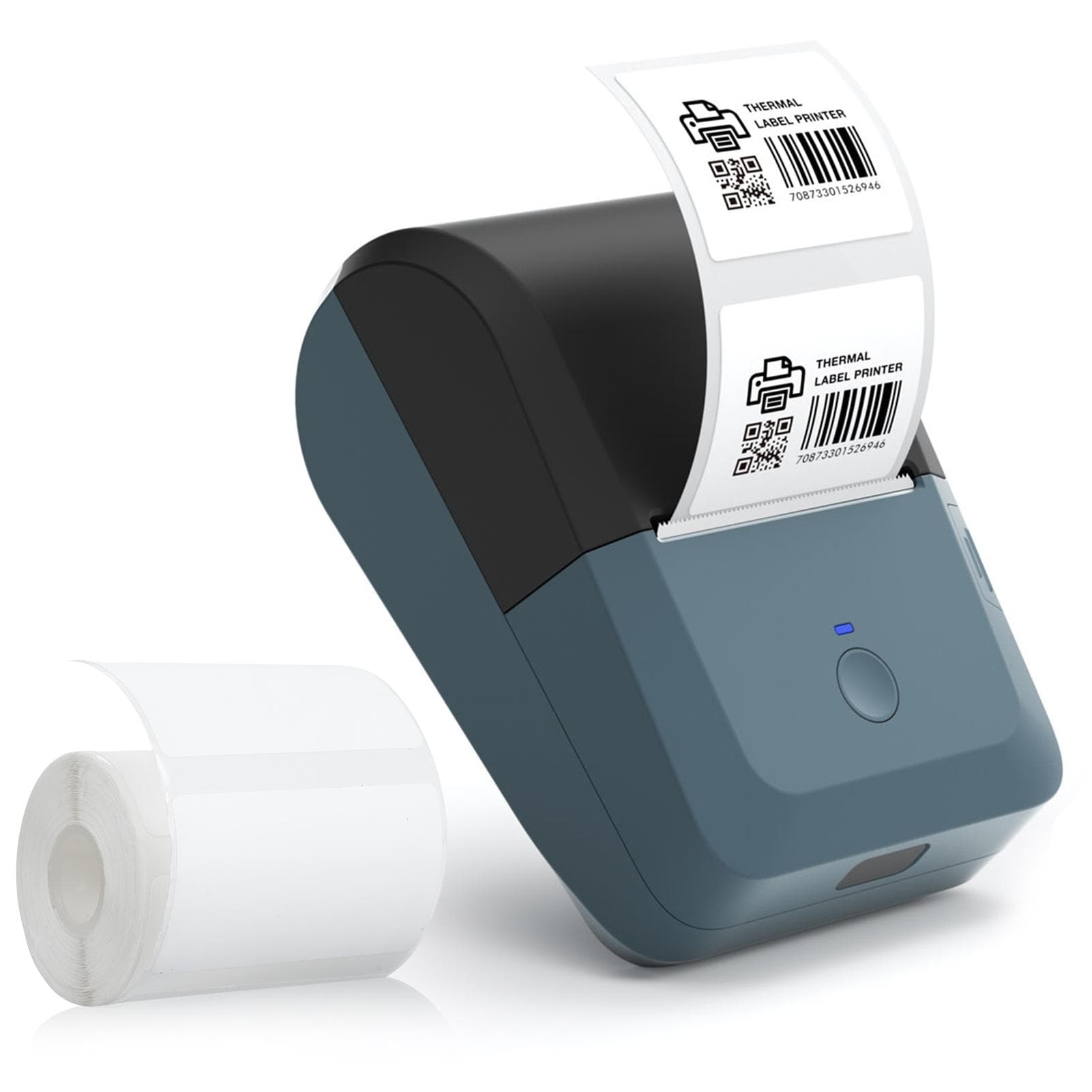 Label Maker Machine Mini Wireless BT Thermal Receipt Printer All in One BT Connect Price Tag DIY 0 dark blue
