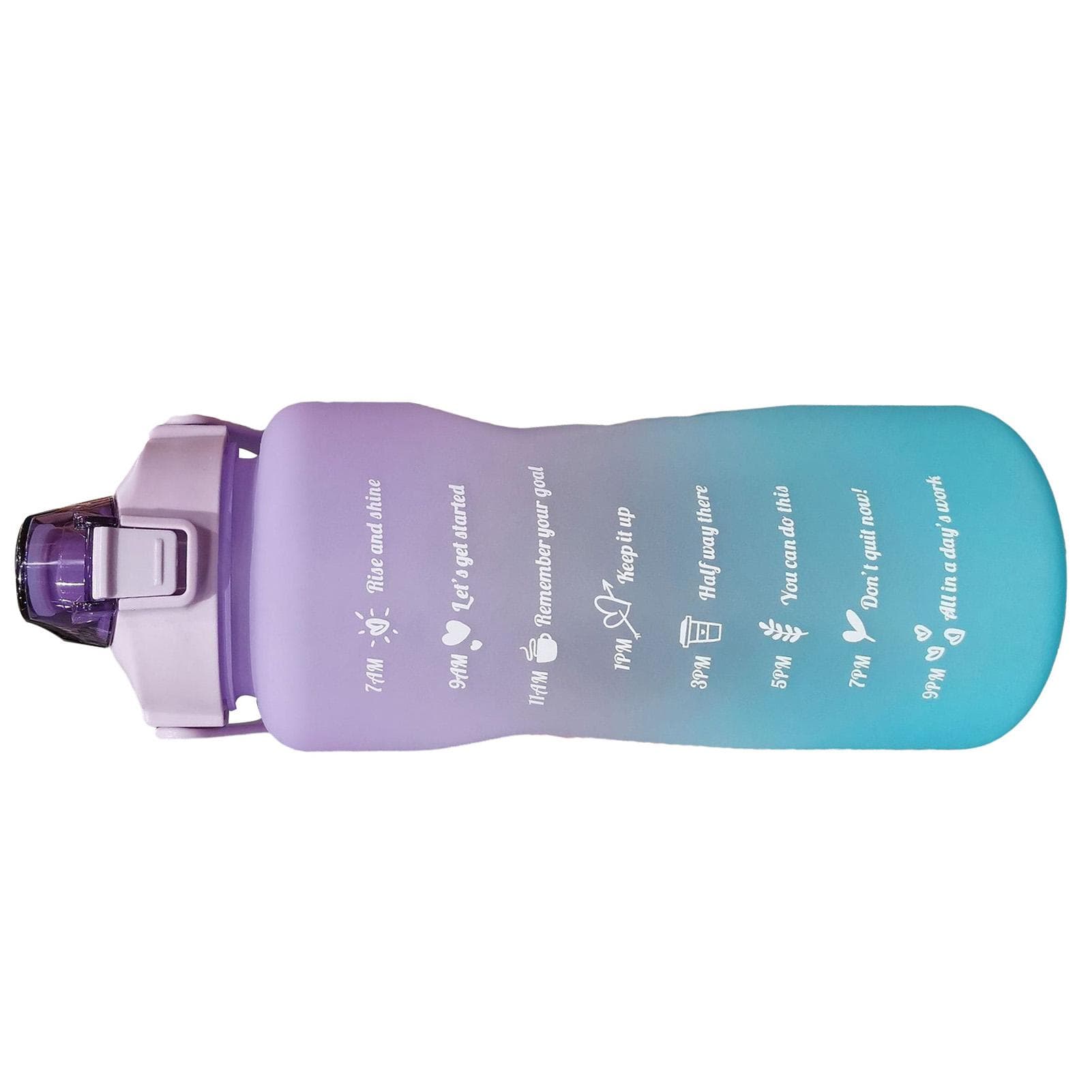 Straw Bottle Leakage Proof Frosted Gradient Color One Click Open Sports Water Cup with Handle Clear