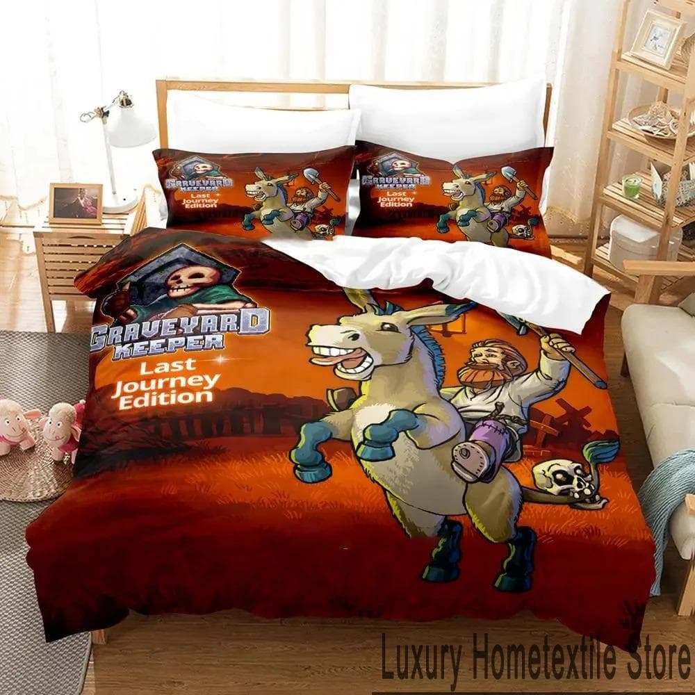 Game Graveyard Keeper Bedding Set Boys Girls Twin Queen King Size Duvet Cover Pillowcase Bed boys Adult Home Textileextile 70x133cm 2pcs