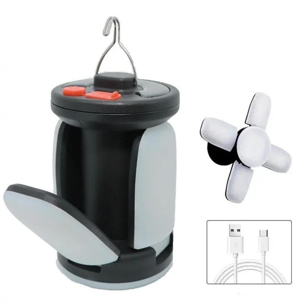 High Power Solar LED Camping Lantern Rechargeable 4500mAh 1000LM Emergency Power Bank Foldable 6 Light Modes for Camping Fishing 4 Leaf With Solar