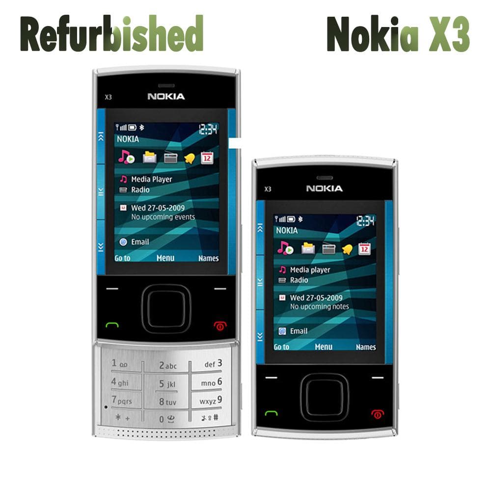 Refurbished Nokia Original Nokia X3 Unlocked X3-00 Slide Mobile Phone With 1 SIM 1 Battery 1 Charger red