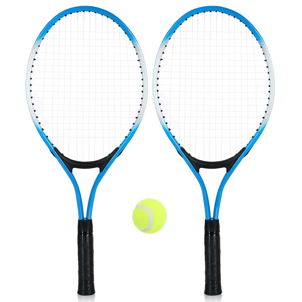 2Pcs Kids Tennis Racket Racquet Anti-Skid Indoor Outdoor Training Racquet blue