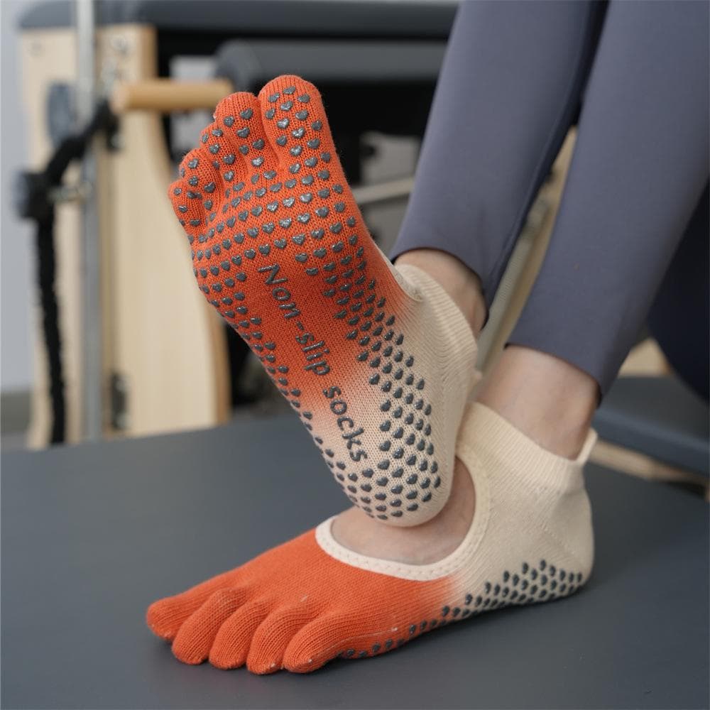ToeSox Backless Non-Slip Yoga & Pilates Five-Finger Socks - All-Season Quality One Size