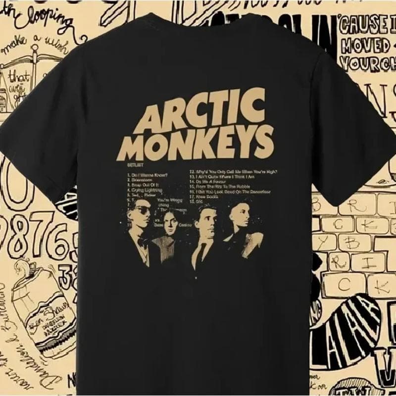 Vintage Arctic Monkeys Shirt Rock Music Album Tour Graphic Tee Unisex T-shirts for Men Women Tees Cotton Luxury bran M