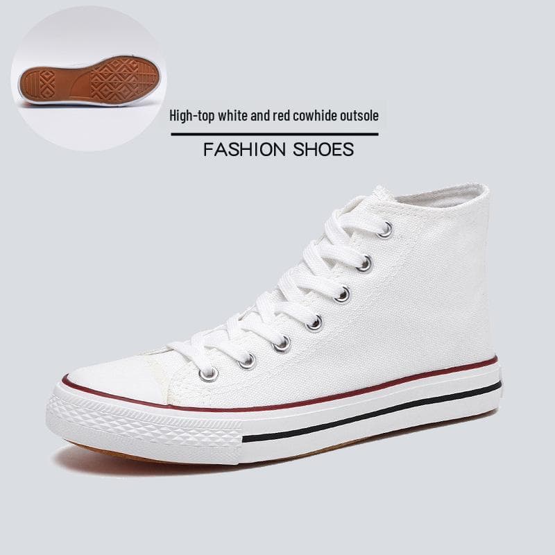 Men's 2023 High-Top Canvas Sneakers: Trendy Korean Style Couple's Casual Shoes 43 (Men)