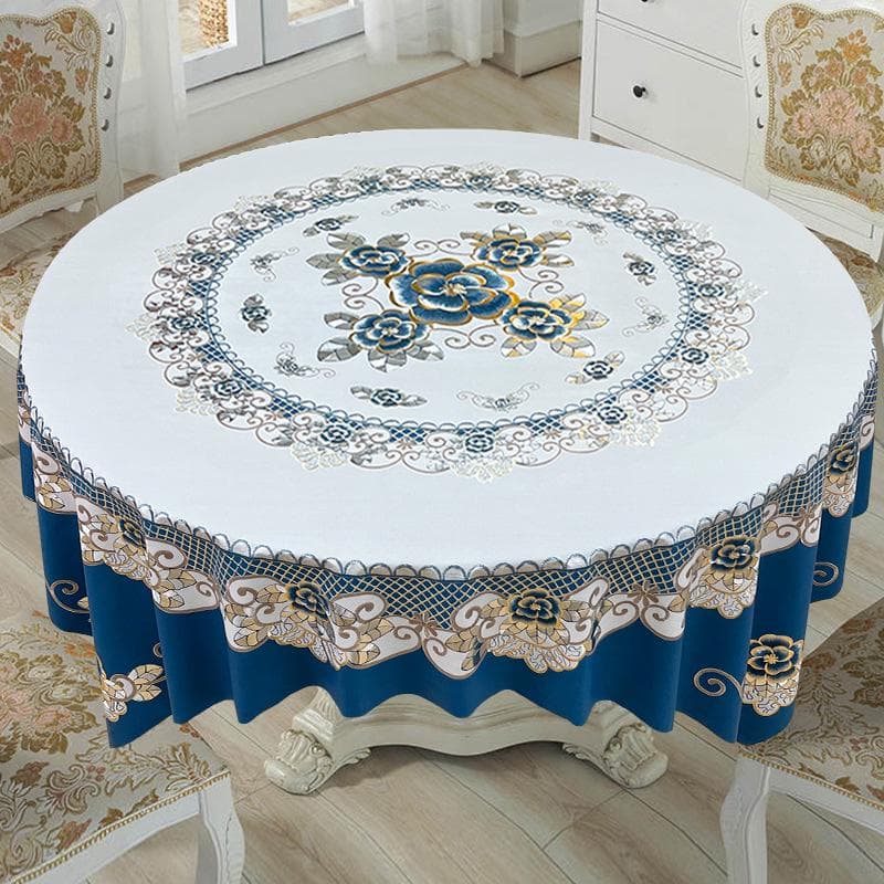 High-Grade Luxury PVC Tablecloth: Waterproof, Oil-Proof & Scald-Resistant, New Chinese Style for Round Tables As shown in specifications