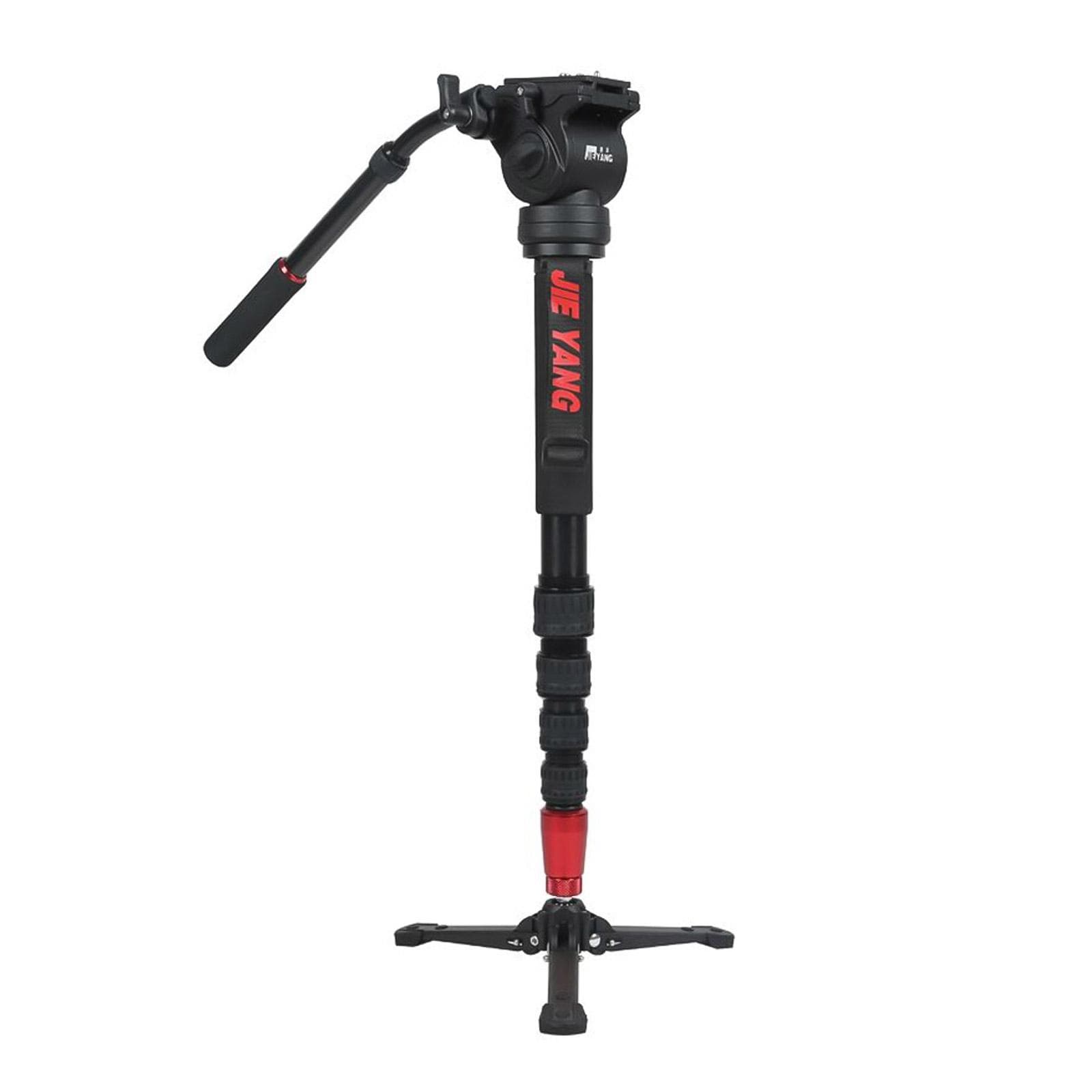 JY0506 Professional Aluminum Alloy Monopod with Fluid Head for ILDC DSLR Camera Camcorder DV Pocket black