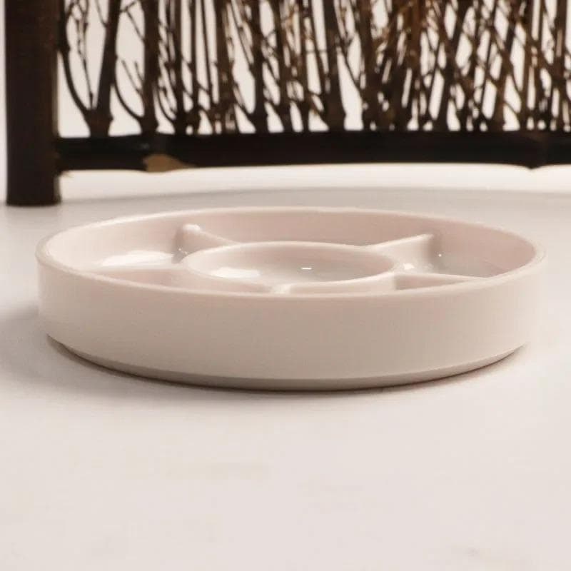 Imitation Porcelain Round Palette with Lid Acrylic Watercolor Painting Multifunctional White Paint Tray Artist Supplies