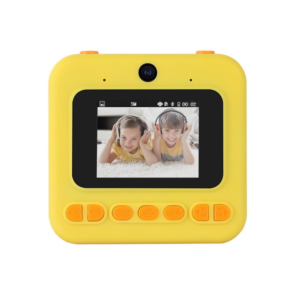 Cute Instant Print Kids Digital Camera 1080P Digital Video Camera Dual Lens 2.4 Inch Screen with yellow