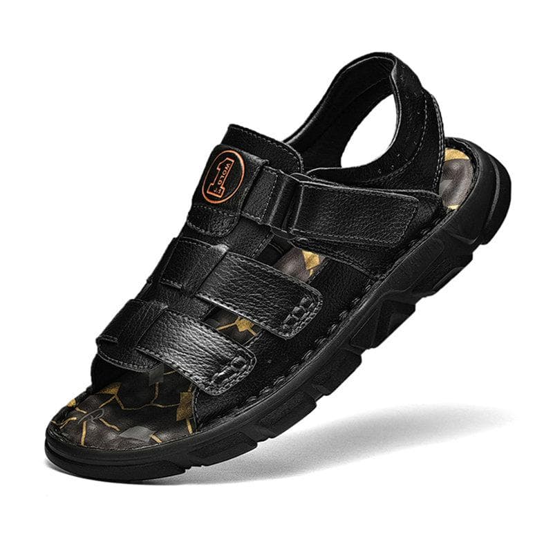 100% Cow Leather Sandals Outdoor Business Beach Shoes Men's Sandals Comfortable Soft Summer Casual Flats Shoes Men Size 38-48 43
