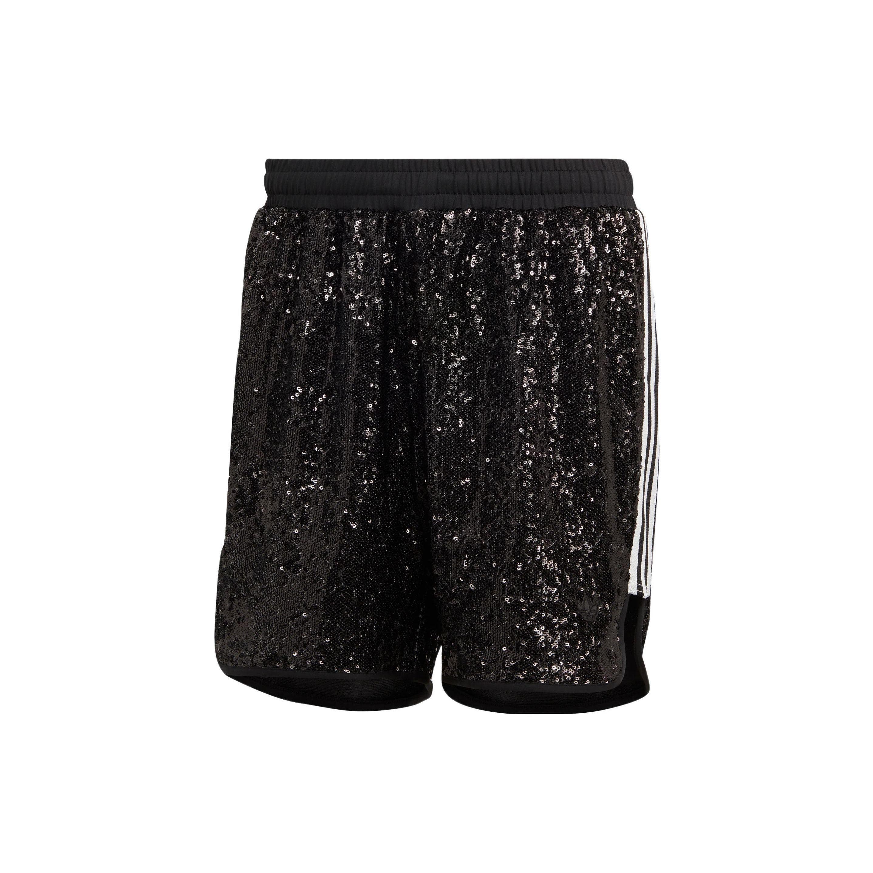 Adidas Originals Trefoil Blue Sequined Sports Casual Shorts Men Bottoms Black IA2472 S