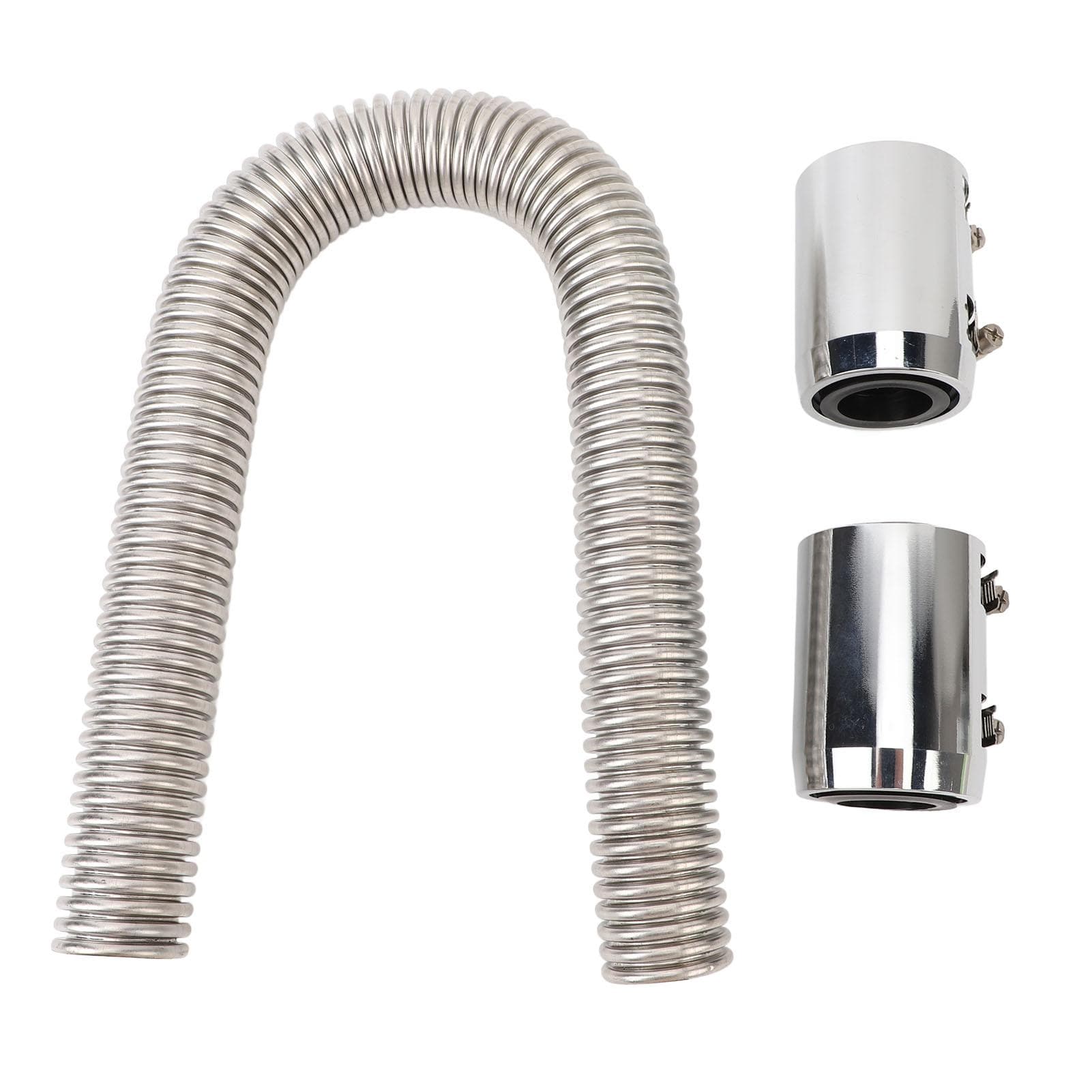 Radiator Hose 24in Stainless Steel Efficient Cooling Radiator Coolant Hose Kit for 1?14in 1?12in silver