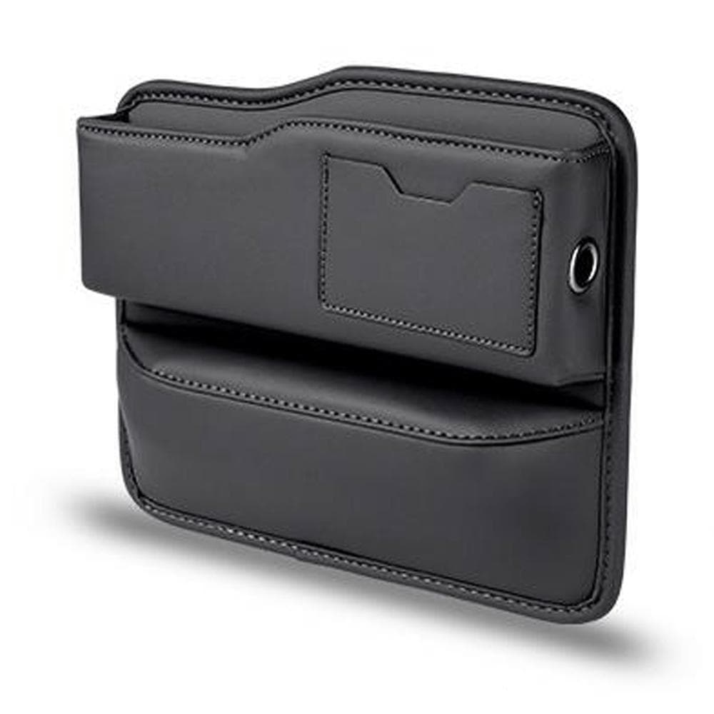 Car Seat Gap Filler Organizer, Multifunctional Leather Car Gap Filler, Auto Console Side Storage 0 black
