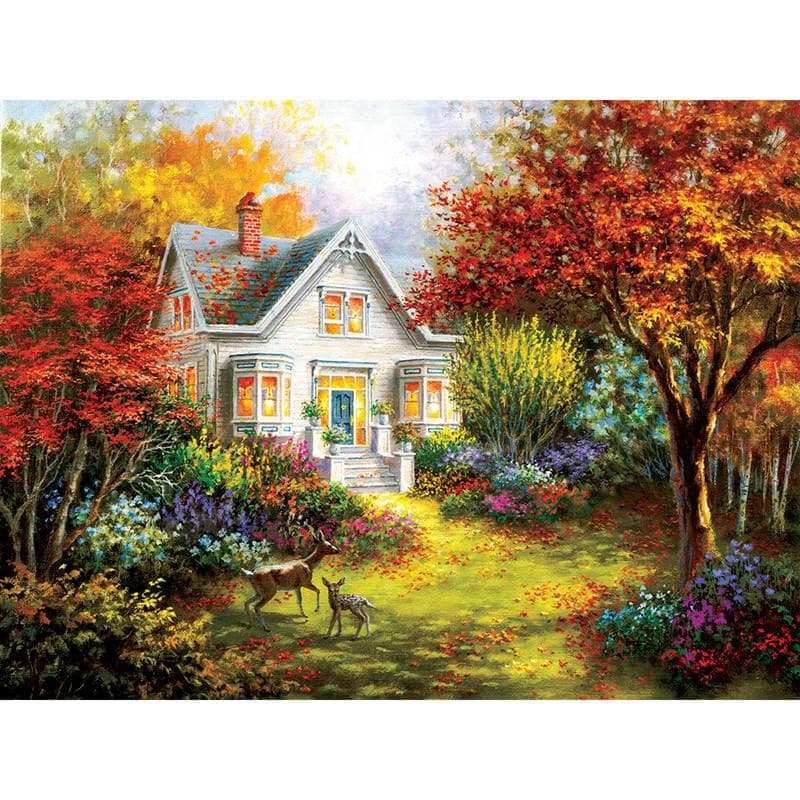 5D DIY Diamond Painting Garden Cottage Embroidery Mosaic Cross Stitch Rhinestone Decor 20X30CM
