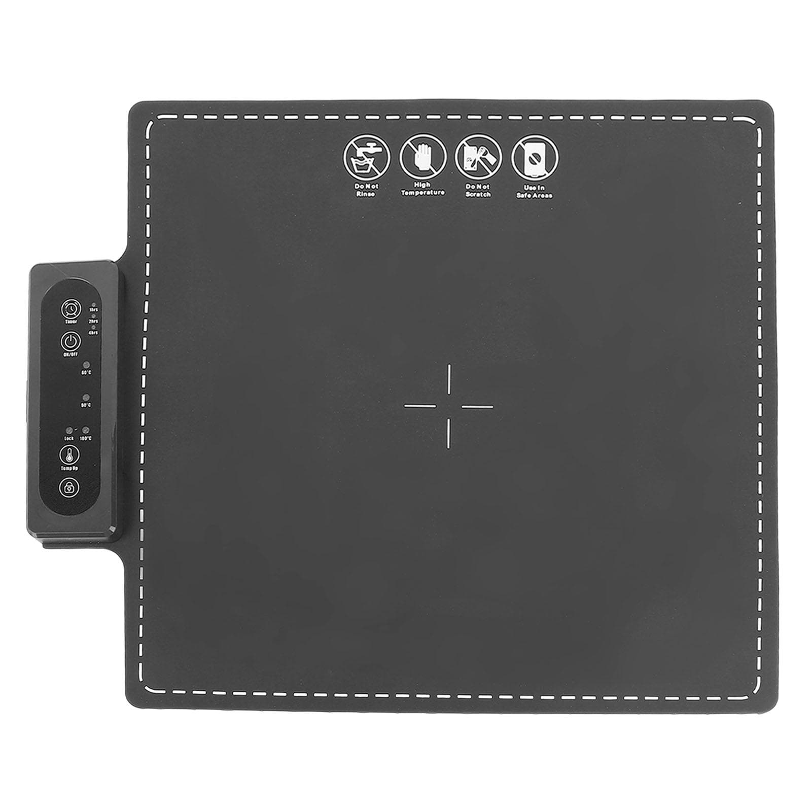 Electric Food Warming Mat 180W Full Surface Heat in 10s 3 Timer 3 Temp Settings Child Lock Silicone US Plug