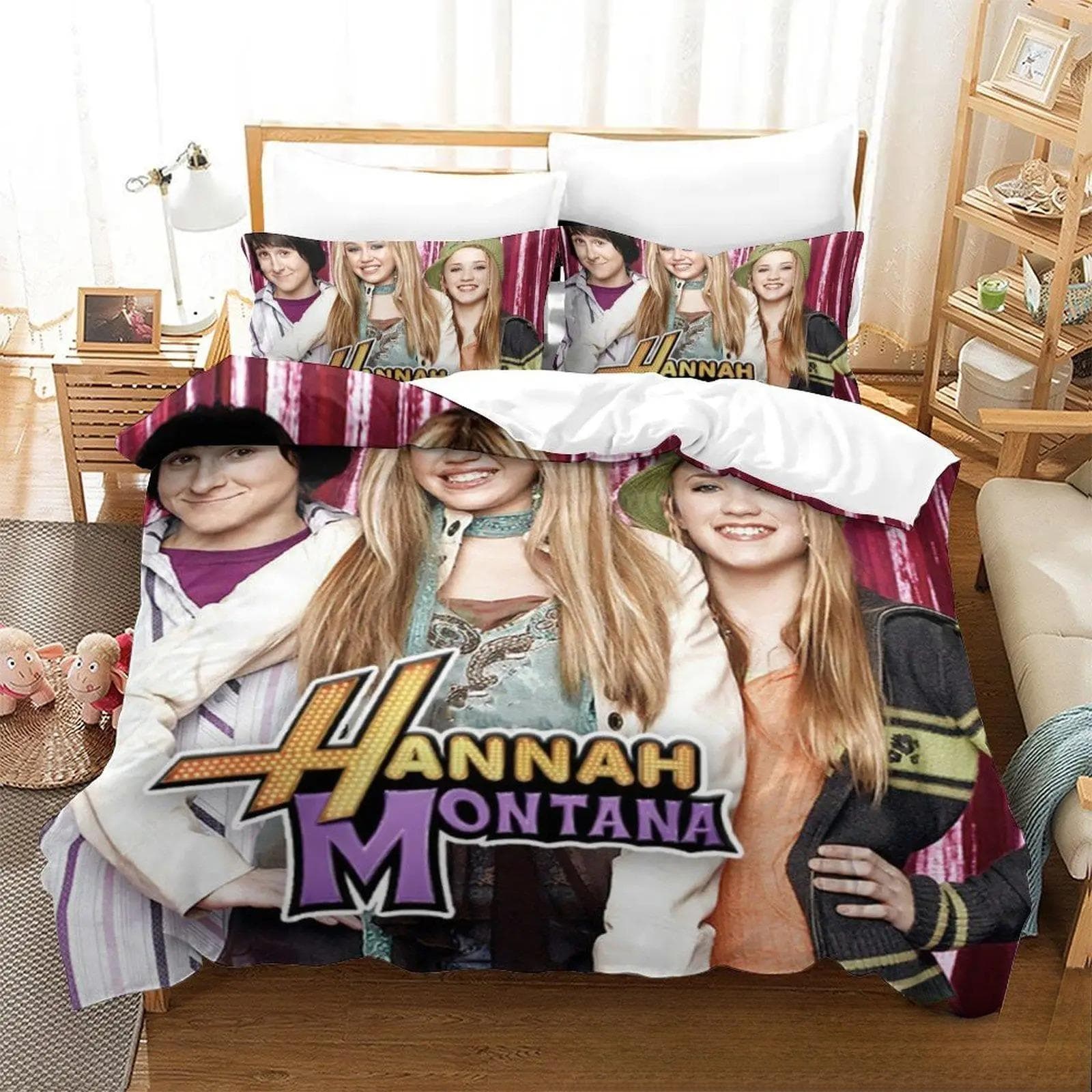 3D Print Hannah Montana All Season Duvet Cover Bedding Comforter sets Soft Quilt Cover and Pillowcases Single/Double/Queen/King 140x200cm 2pcs