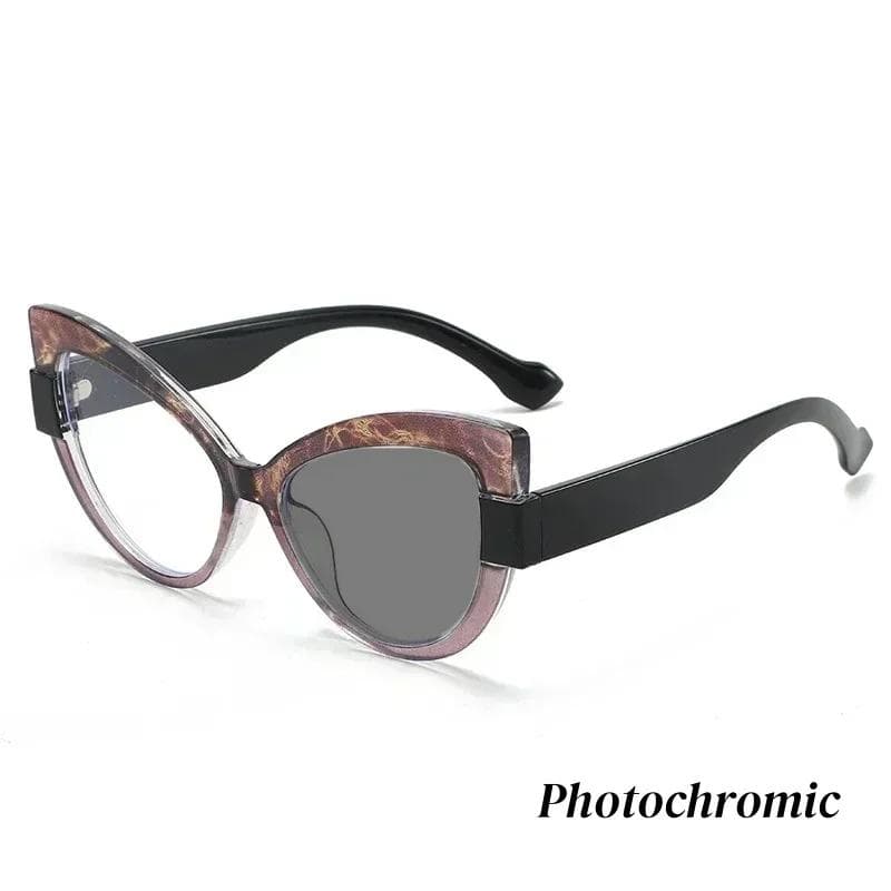 New Fashion Cat Eye Photochromic Myopia Glasses Anti UV Sunglasses Retro Large Frame -4 0 Neutral Style -4.0