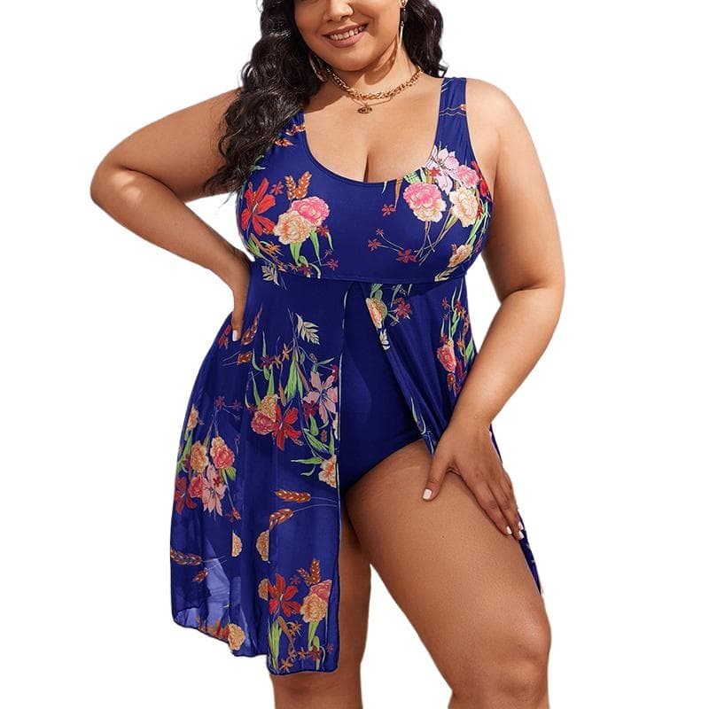 Women's Plus Size Swimsuit New Fashion Leopard Print Sexy One Piece Bikinis Plus Size Swimwear Beach Dress 4XL