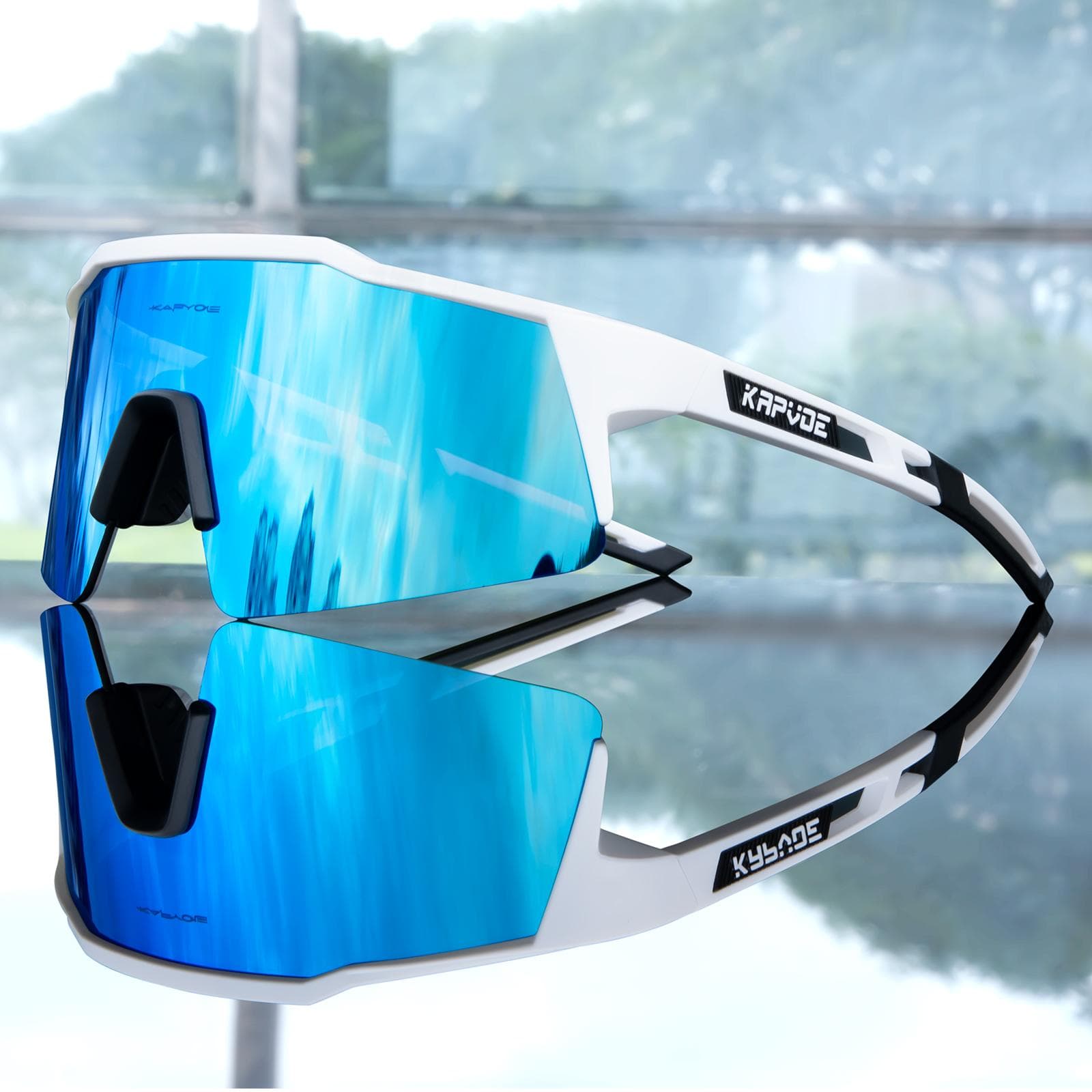 Kapvoe UV400 Cycling Sunglasses MTB Bike Glasses for Men Women Outdoor Sports Eyewear 1LENS