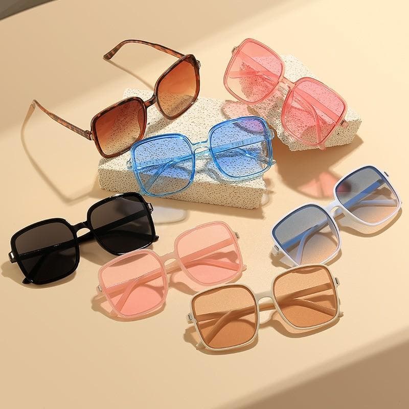 7pcs Women Sunglasses Trendy UV Protection Retro Square Gradient Color Fashion Accessories