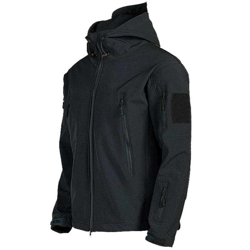 Military Outdoor Jackets Men Shark Skin Soft Shell Tactical Waterproof Windbreaker Army Combat Jacket Mens Hooded Bomber Coats XXXL black