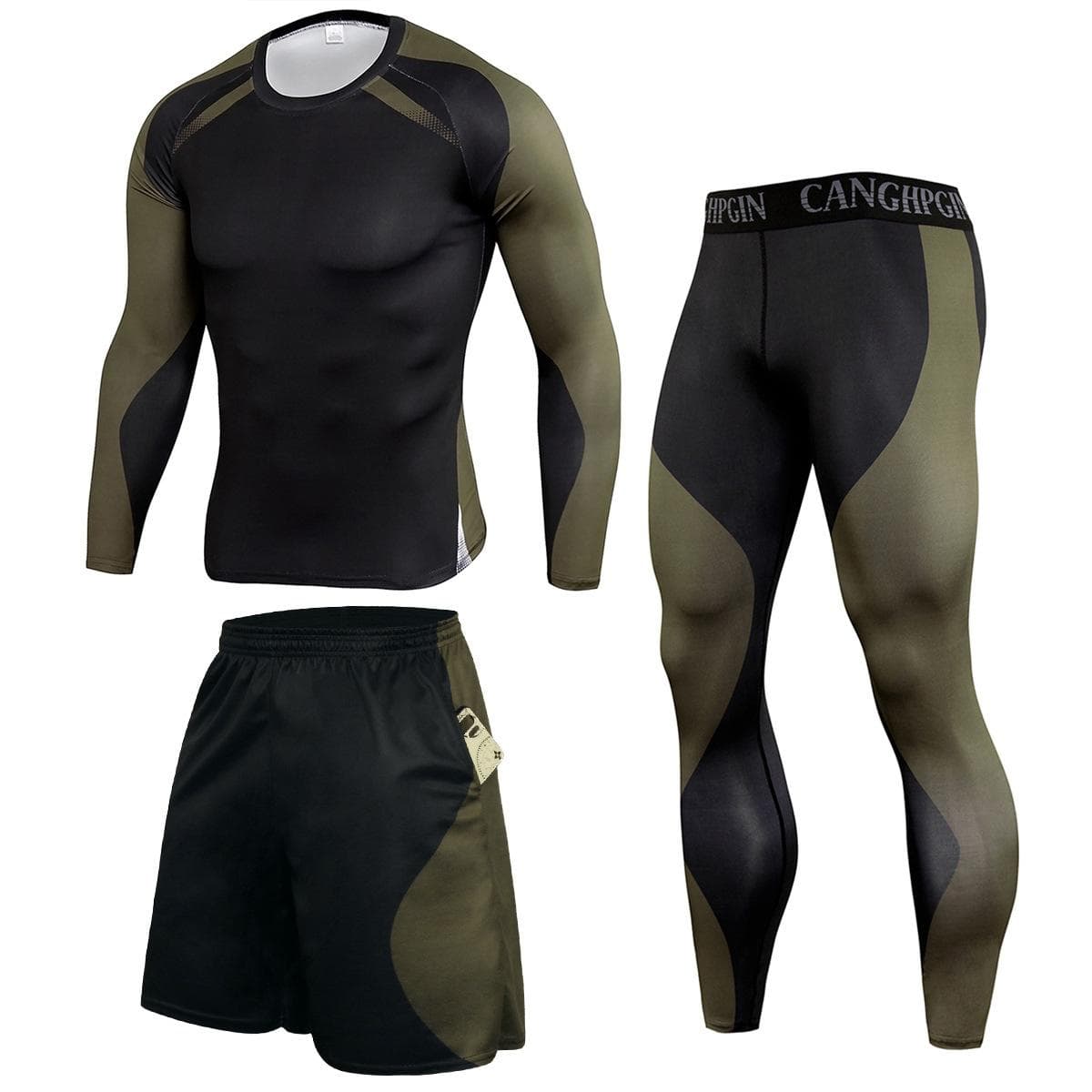 3Pcs Men's Cycling Clothes Fitness Clothes Men's Casual Sportswear Basketball Suits Size S-XXXL XXL