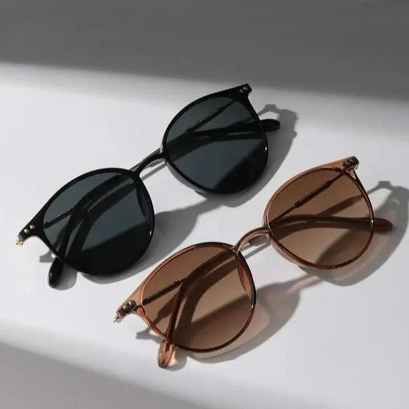 1/2 Pairs Small Round Sunglasses Women Men Vintage Skinny Cat Eye Eyewear Cute Narrow Cateye Sunglasses Set