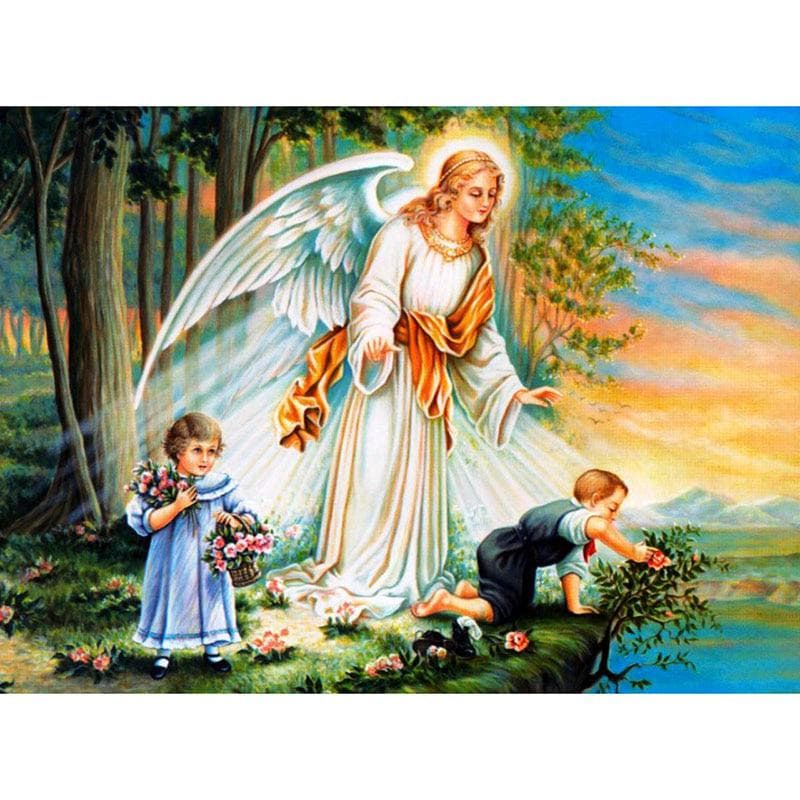 Diamond Painting Angel Child Full Diamond Embroidery Pattern Rhinestones Resin Canvas Craft 30X40CM
