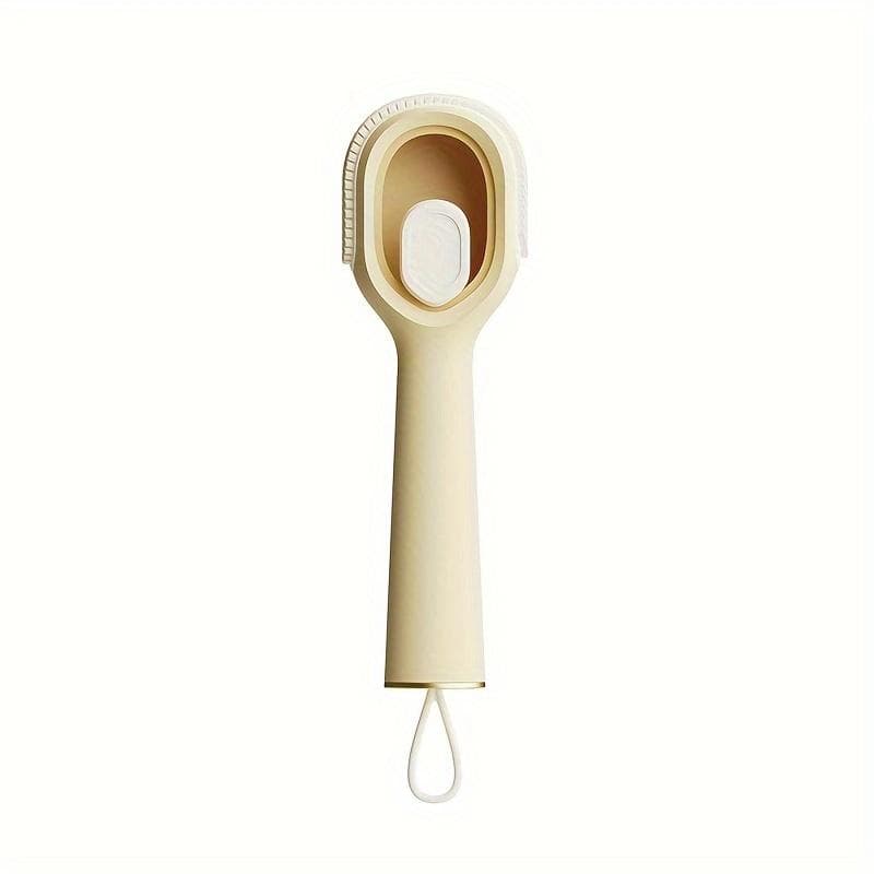 1pcTwo In One Shoe Brush, Household Press Out Liquid Shoe Wash Brush, Press Type Soft Fur Clothing Cleaning Brush