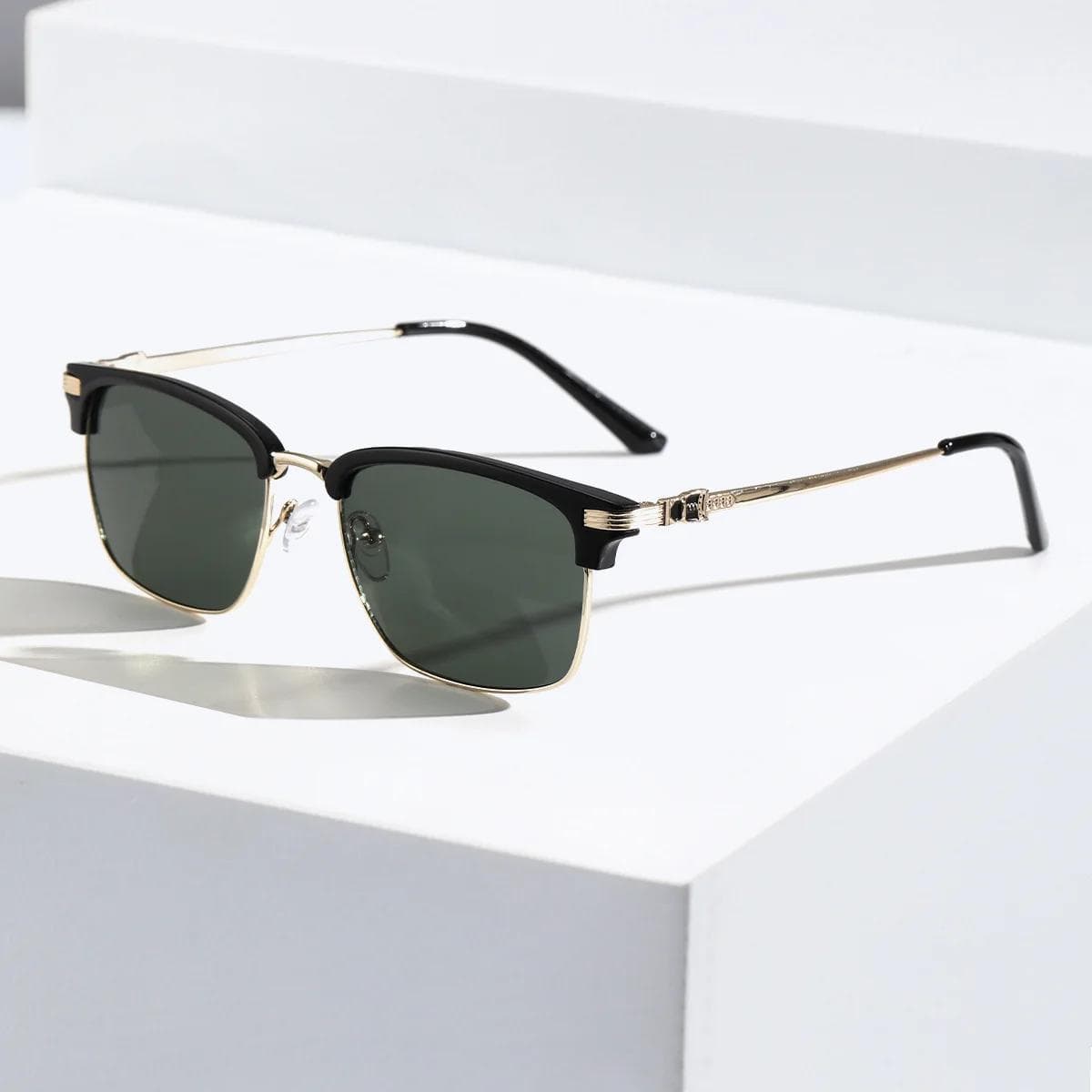 Unisex Metal Square Sunglasses UV400 Protection For Driving Fishing Outdoor Sports Trendy Fashion Shades