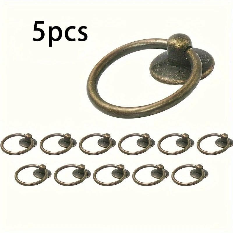 5/10pcs Drawer Knobs Made of Zinc Alloy, 1.73*2.05 Inch, Cabinet Cabinet Pulls, Vintage Furniture Drawer Pulls, Single Hole with Mounting Screws 5-Pack bronze