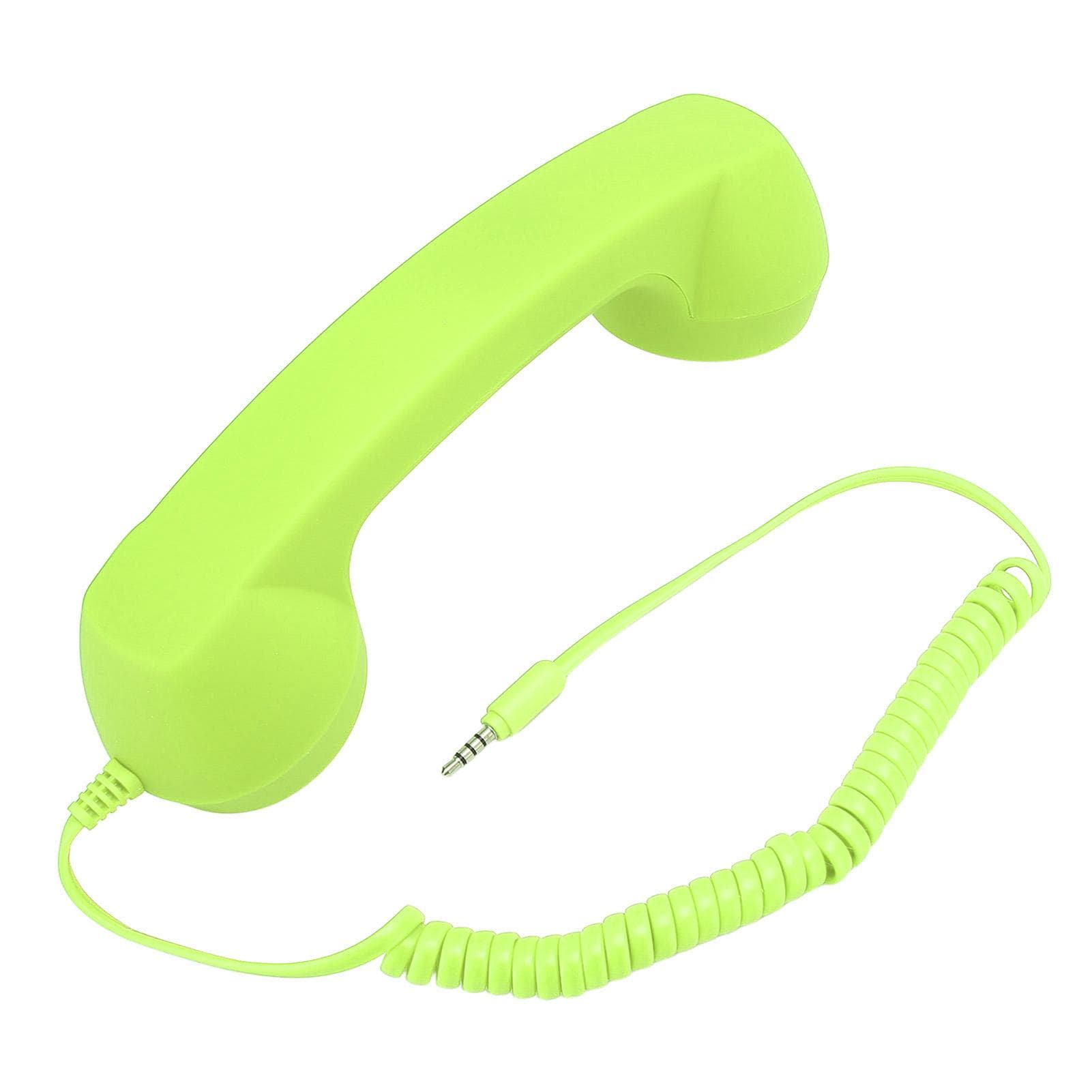 Retro Telephone Receiver Professional 3.5mm Plug Radiation Proof Wired Cellphone Handset for green