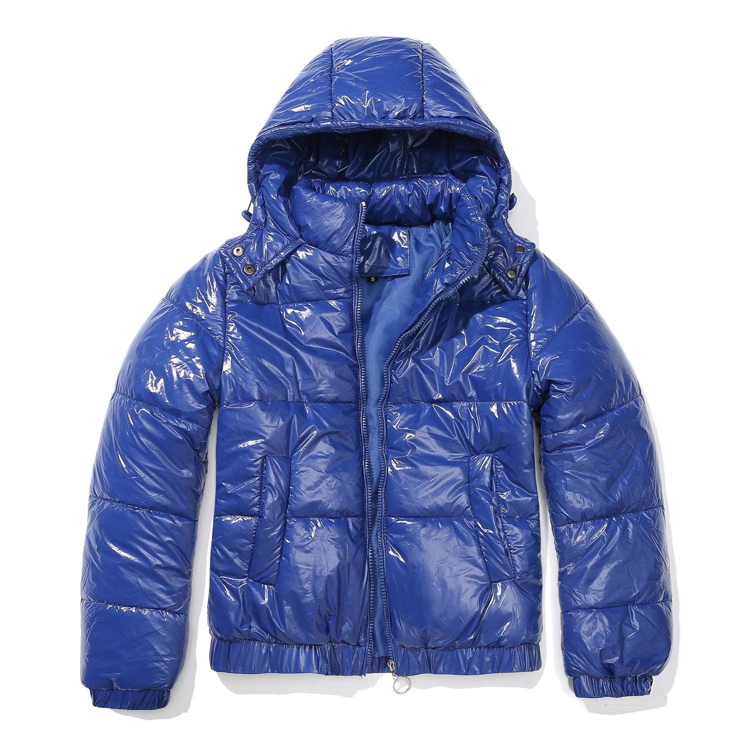New Hooded Cotton Jacket 20D Film Coated Anti Splash European and American Fashion Jacket Long Sleeved Glossy Cotton Jacket for Women XXL