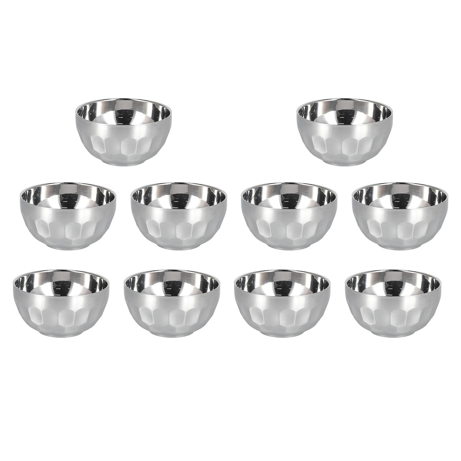 10pcs Soup Bowl 304 Stainless Steel Double Wall Reusable Salads Container Dishwasher Safe