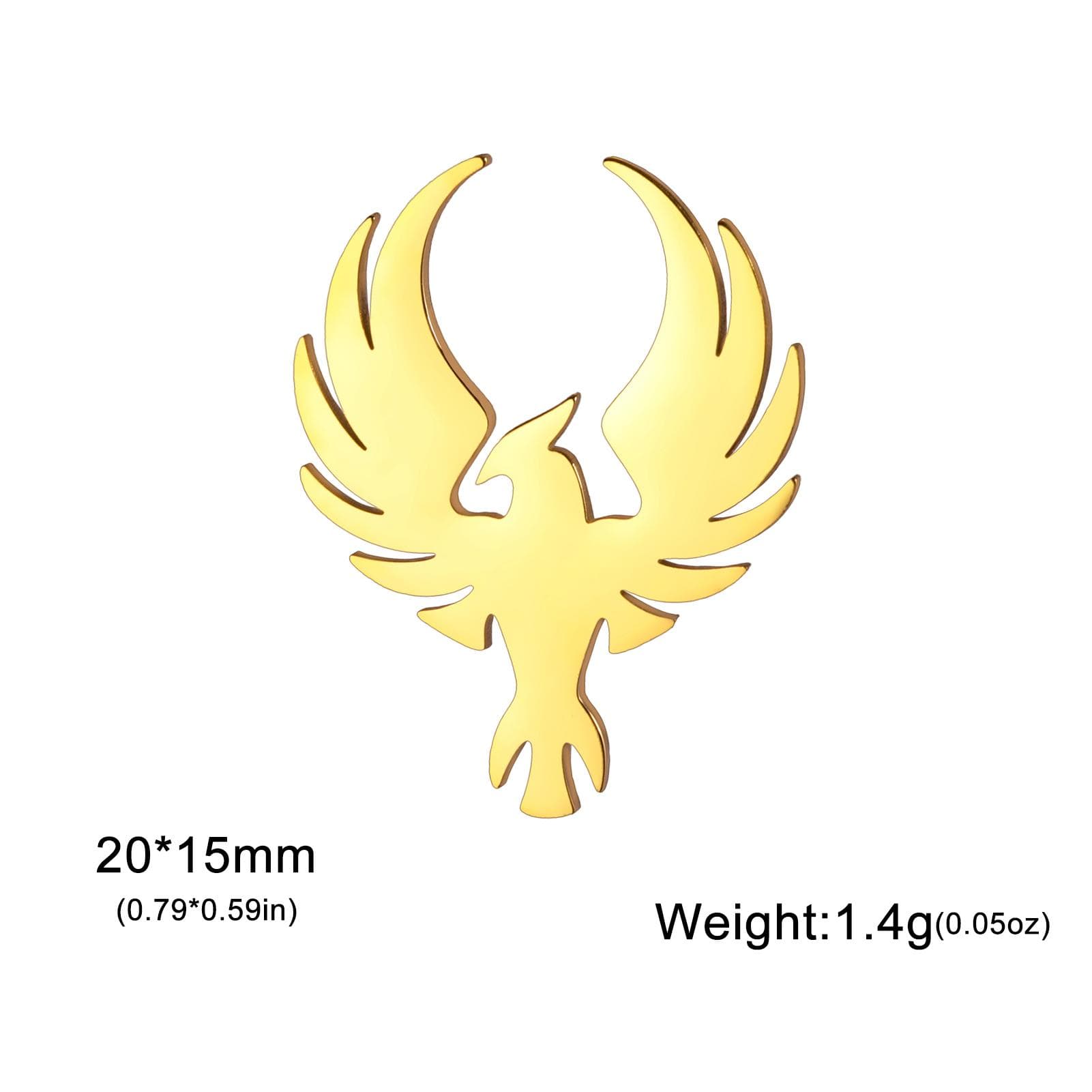 Teamer Powerful Phoenix Totem Brooch for Men Women Stainless Steel Gold Color Pin Brooch Lucky Clothing Accessories No Rust
