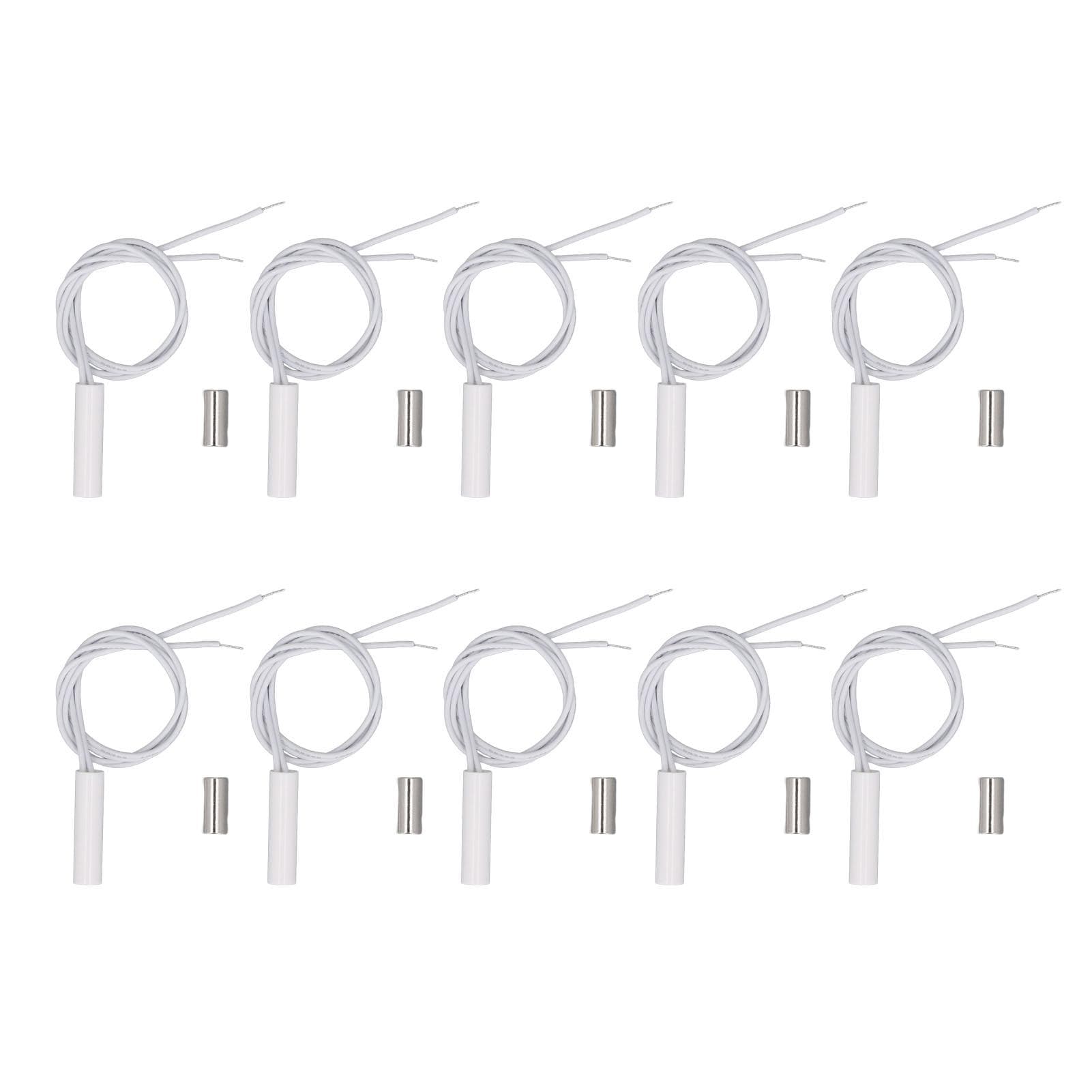 10 Sets Recessed Wired Security Window Door Sensor DC100V Embedded Window Reed Switch for Alarm