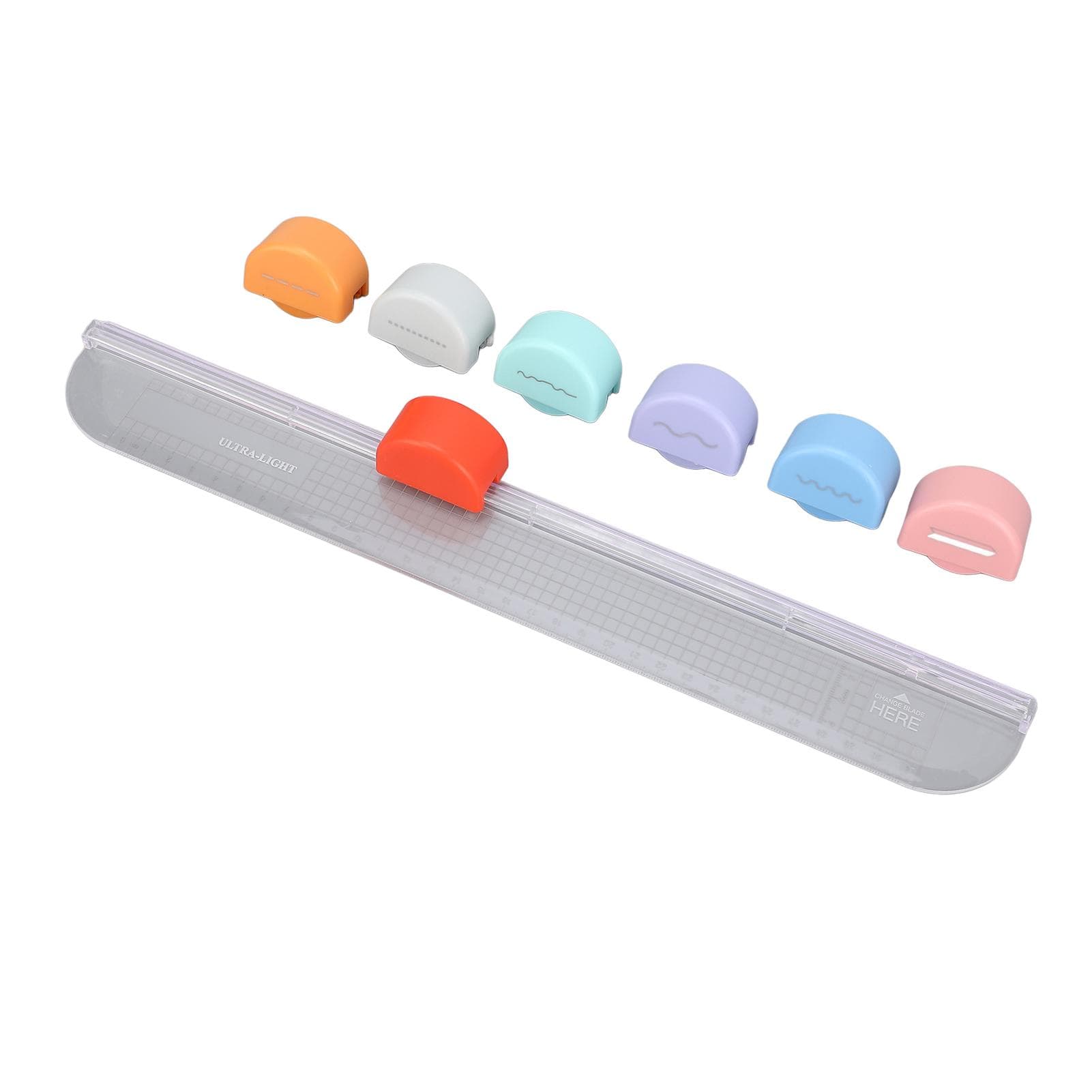 7 in 1 Paper Cutter Locating Ruler Design Versatile Trimmer Scrapbook Tool for Straight Dotted