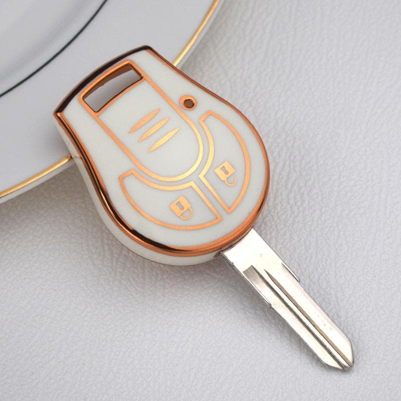 For Nissan Micra K14 Juke March Sunny 2 Buttons Car Remote Key Case Cover TPU Car Key Shell Fob Holder Bag Protector Accessories Key Case white