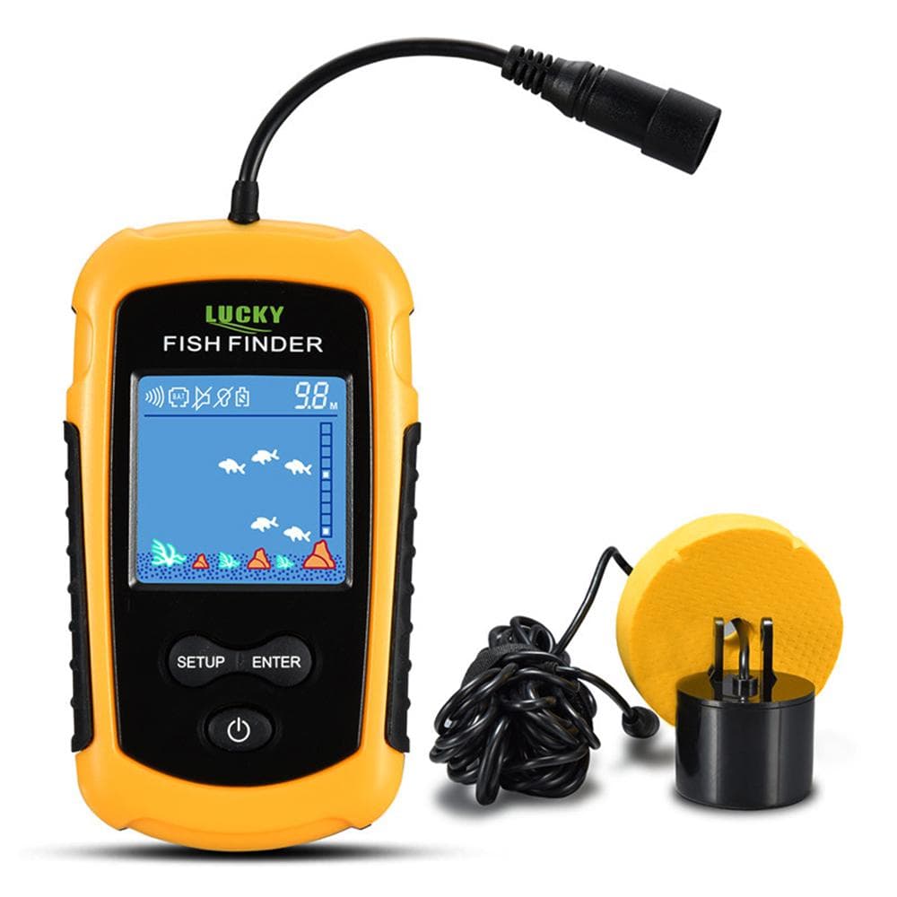 LUCKY LCD Color Screen Portable Wired Fish Finder 100M Depth Range Sonar Echo Sounders Fishfinder FFC1108-1