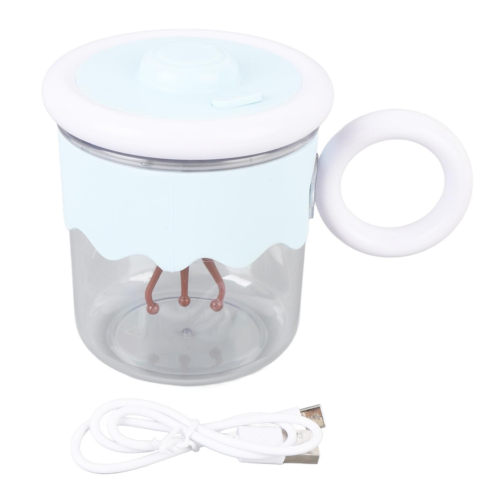 Electric Stirring Coffee Mug 400ML One Click Stirring Cute Portable Plastic Automatic Mixing Cup Blue