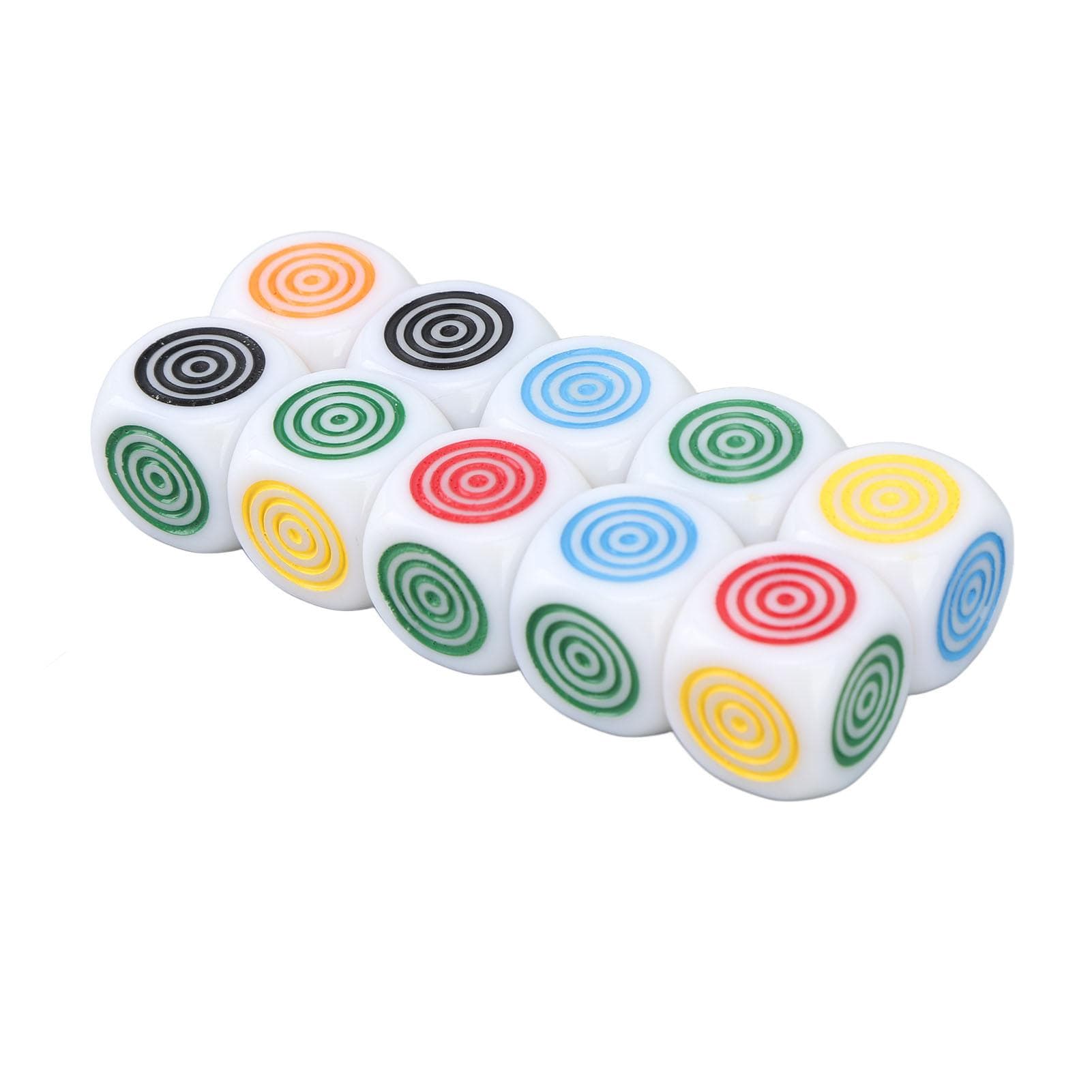 10PCS 6 Sided Game Dice Lightweight Strong Impact Resistance White Plastic Game Dice for Board