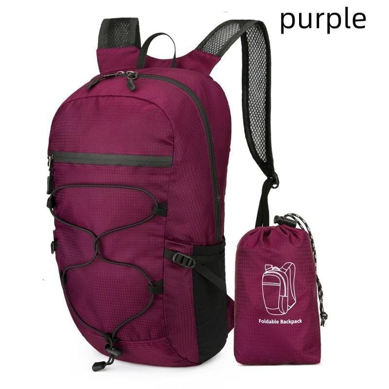 1PCS Foldable Waterproof Backpack for Men and Women's Lightweight Running Off-road Cycling Skin Bag purple