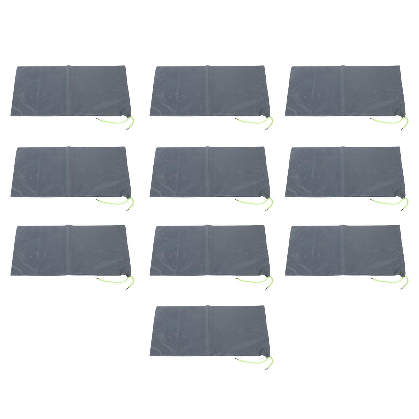 10PCS Sandless Sand Bags Drawstring Flood Water Barriers Polyester 9.8x19.7in Dam Bag for Basement gray